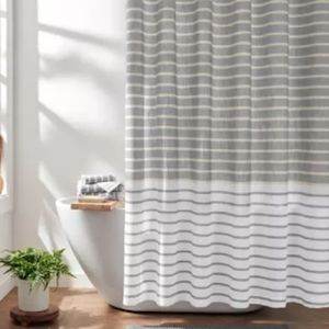 Gap Home Easy Stripe Organic Cotton Shower Curtain - grey stripe